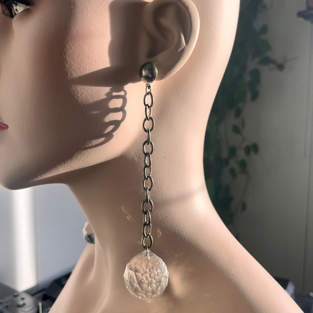 Vintage Statement Shoulder Duster Drop Earrings - image 3